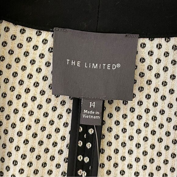 NWT The Limited Lurex Dot Long Line One-Button Blazer Jacket Shawl Collar 14 - Picture 9 of 11